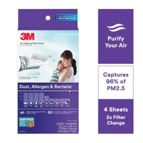 3M Filtrete Dust Allergen Bacteria Aircon Filter Purple 22 X 34 cm