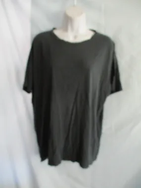 AERIE REAL SOFT Tee T-Shirt Top M CHARCOAL GRAY GREY CREWNECK