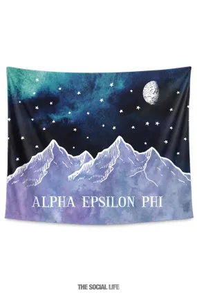 Alpha Epsilon Phi Mountain Night Tapestry