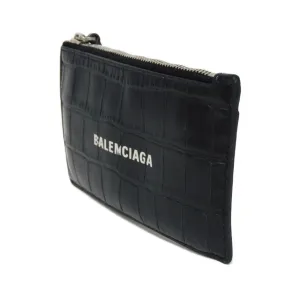 BALENCIAGA Coin case 640535 1ROP3 1000 Calfskin (crocodile embossed) black New logo cash coin card holder mens