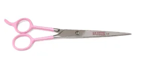 BARBER ICE TEMPERED STAINLESS STEEL STYLO CUT SHEARS/SCISSORS PINK 7.5"