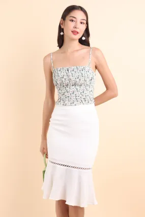 BERLINA EMBOSSED SKIRT IN WHITE