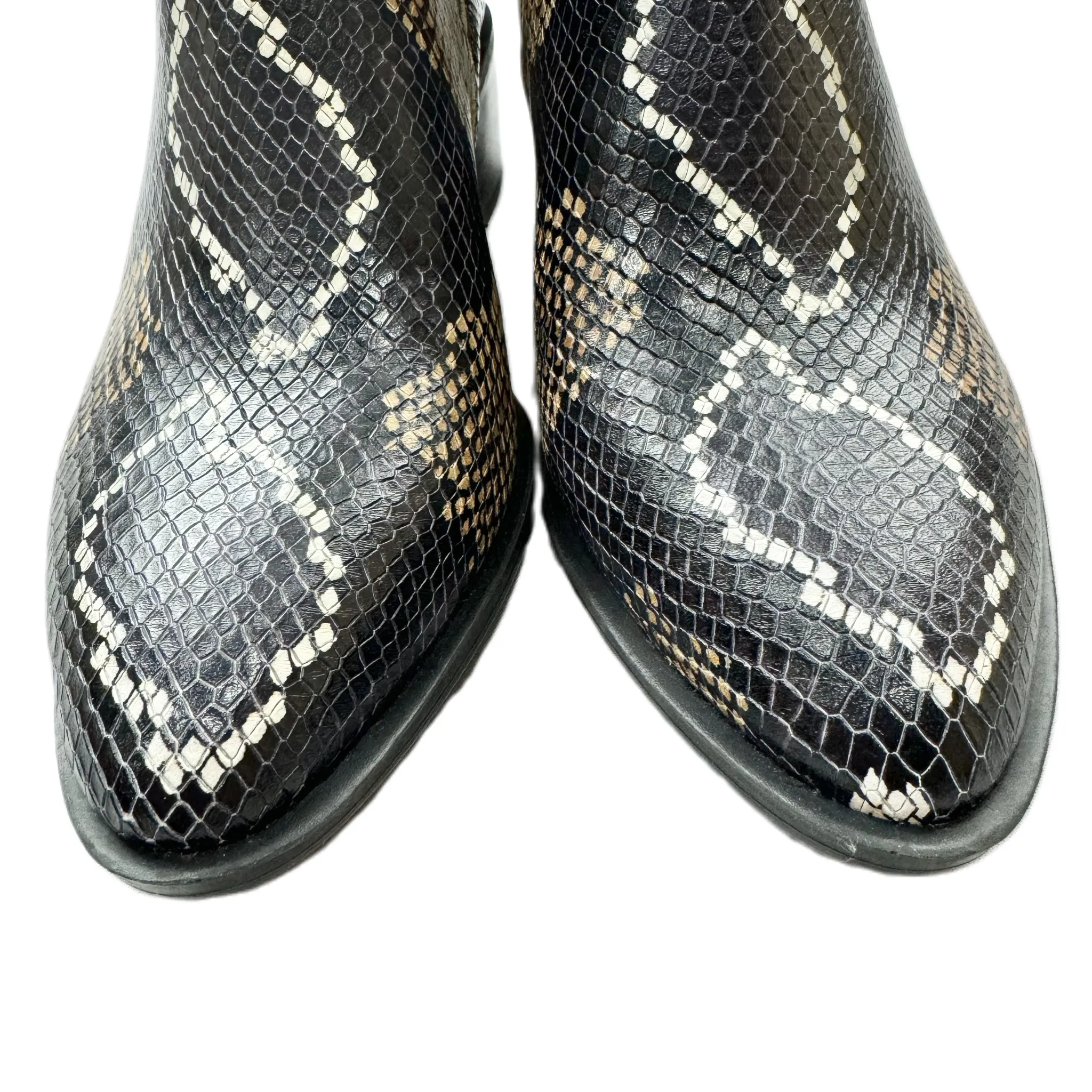 Boots Ankle Heels By Crown Vintage In Snakeskin Print, Size: 9