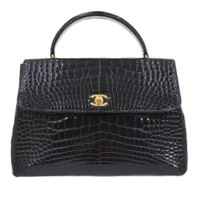 CHANEL  Black Crocodile Kelly 30