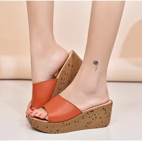 Women Sandals Summer Wedges Sandals Women Slippers Platform Shoes Beach Sandals Flat Slippers Ladies Shoes Peep Toe